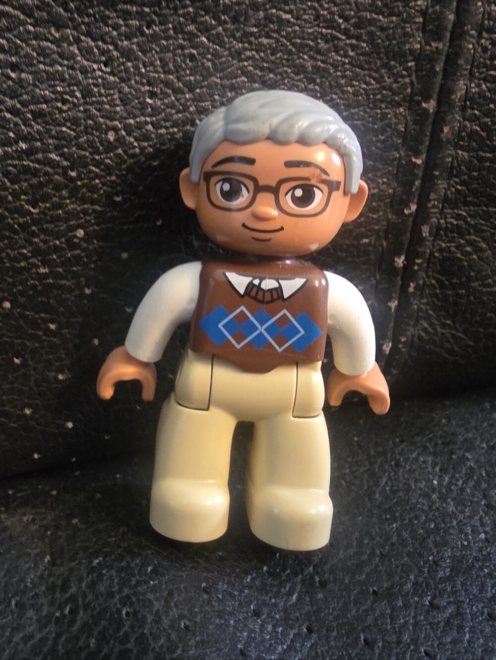 Lego Diploma Grandpa 2.5" Figure Grey Hair & Glasses Vest